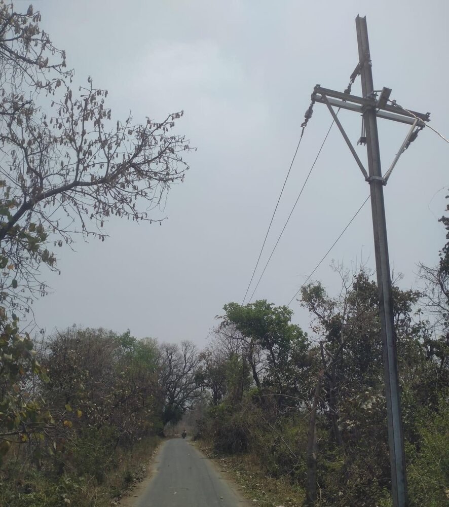 Roadside electric pole installation